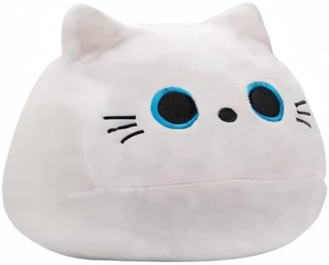 16” White Cat Plush Toys, Cute Cat Pillow Soft Baby Plushies for Kids, Cat Stuffed Animals Kawaii Plush Toys Gift for Boys Girls (White, 16 Inch)