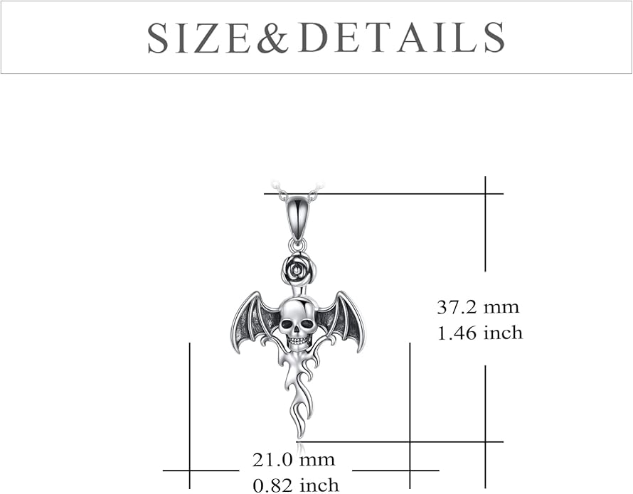 YFN Gothic Necklace Sterling Silver Wiccan Witch Pendant Goth Jewelry Witchy Gifts for Women Men
