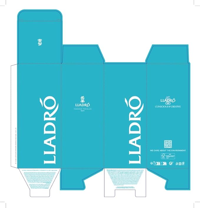 LLADRÓ Blossoms for The Kitten Cat Figurine. Porcelain Cat Figure.