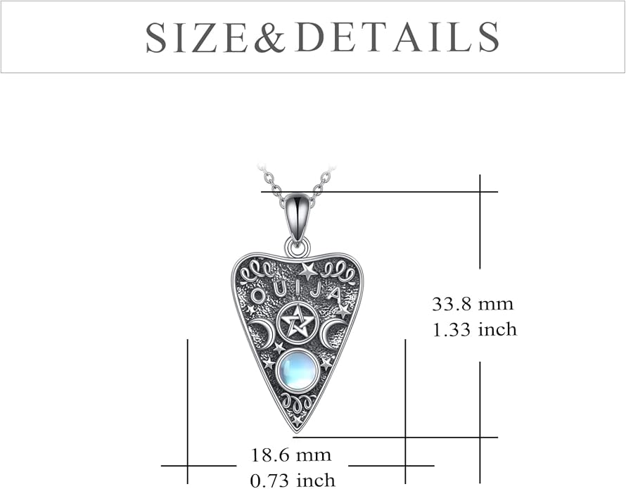 YFN Gothic Necklace Sterling Silver Wiccan Witch Pendant Goth Jewelry Witchy Gifts for Women Men