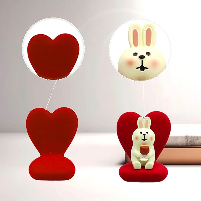 Small Easter Bunny Figurine Cute Mini Rabbit Holding Red Wine Figurine Resin Rabbit for Office, Home Decoration Perfect Cute Rabbit Gift for Rabbit Lovers - Heart-Shaped Sofa