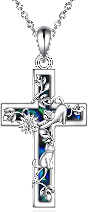 YFN Cross Necklace Sterling Silver Religious Cross Pendant Jewelry Christian Gifts for Women Men