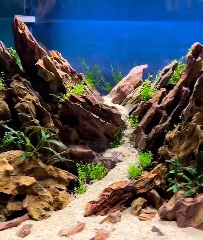 Unocho Aquarium Stone Rocks Dragon Stone Rock 10LB Aquarium décor Rocks Aquascaping Stone Fish Rocks for Aquariums Landscaping Model Tank Decoration-2-6 inches