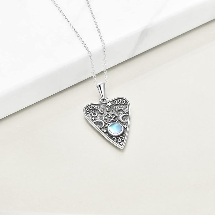 YFN Gothic Necklace Sterling Silver Wiccan Witch Pendant Goth Jewelry Witchy Gifts for Women Men