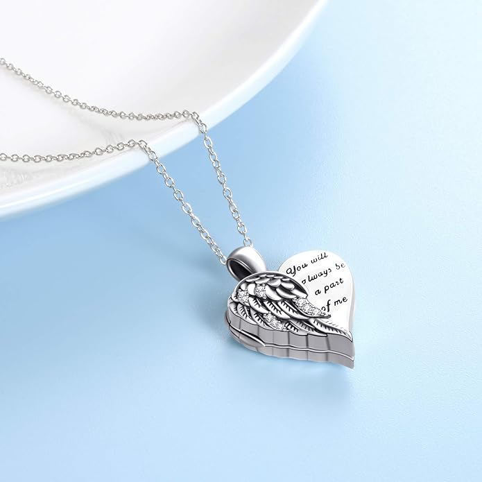 YFN Locket Necklace 925 Sterling Silver Heart Locket Necklace that Holds Pictures for Women Jewelry Gifts