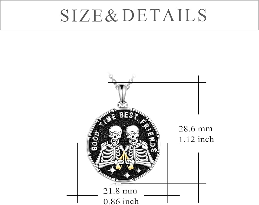 YFN Gothic Necklace Sterling Silver Wiccan Witch Pendant Goth Jewelry Witchy Gifts for Women Men