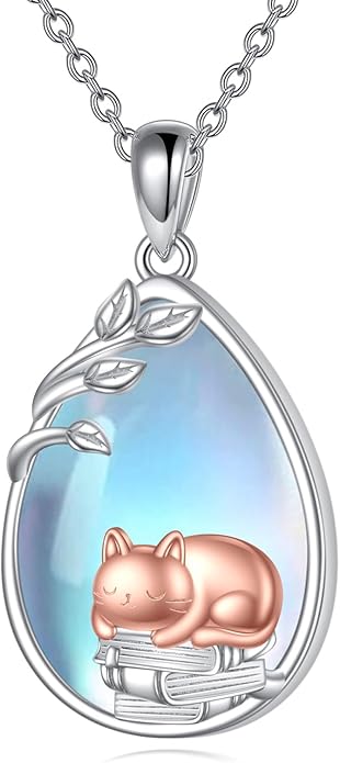 YFN Cat Necklace Sterling Silver Jewelry for Women Cat Jewelry Gifts