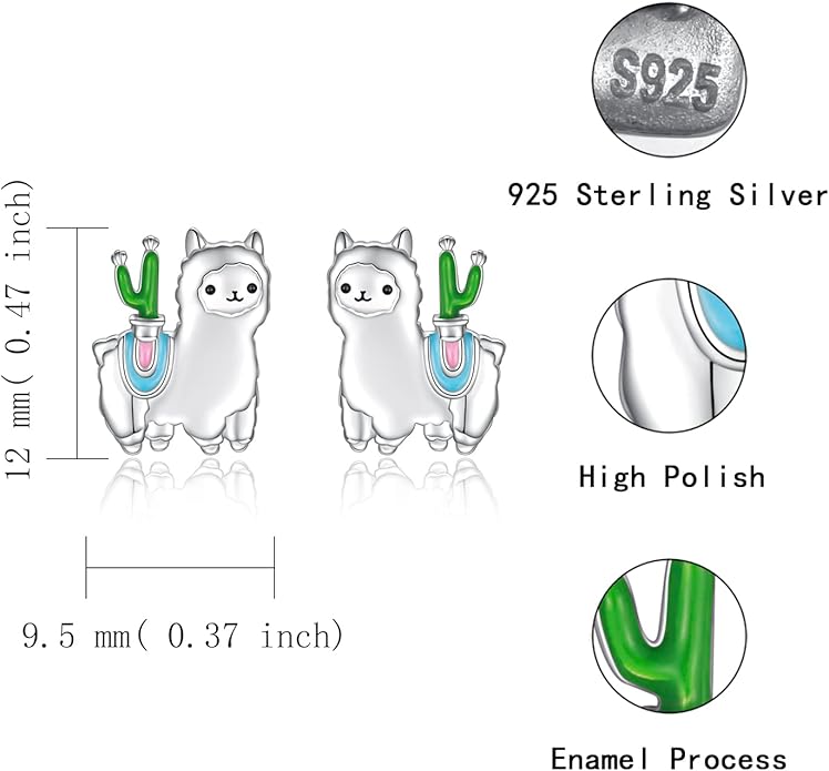 Sterling Silver Animal Stud Earrings: S925 Hypoallergenic Cute Koala Bear Cat Llama Bunny Cow Earrings for Women Koala Animal Stud Earrings Jewelry Gifts
