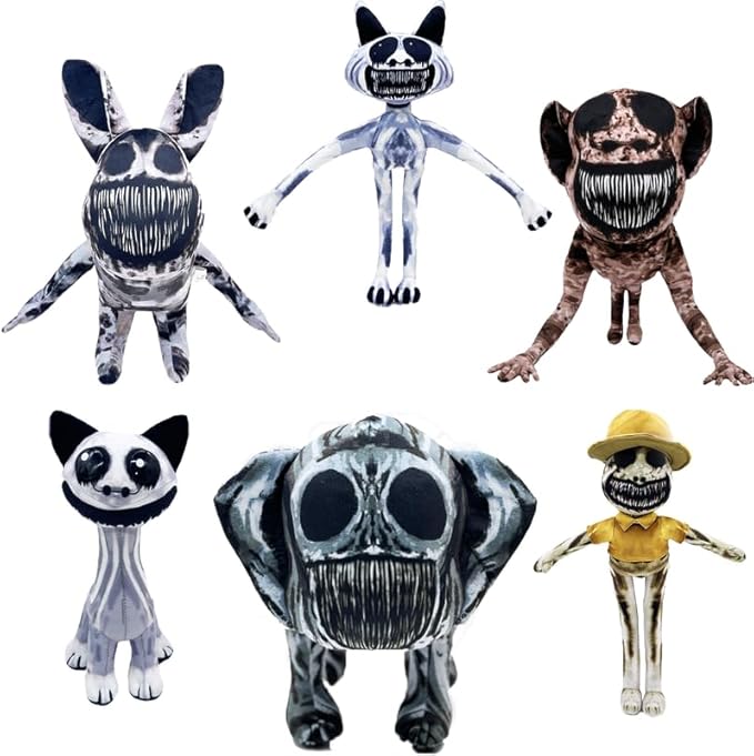 Zoonomaly Smile cat Plush Toy,Horror Game Plush Toy Makes a Great Gift for Fans and Friends Pillow Cosplay Cute Fans Collection Gift(6 in 1)