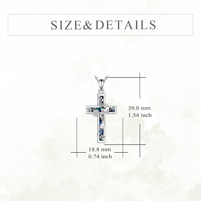 YFN Cross Necklace Sterling Silver Religious Cross Pendant Jewelry Christian Gifts for Women Men