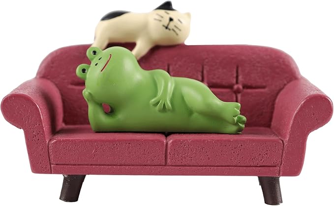 Miniature Frog Figurines Cute Office Decor Desk Accessories Miniatures Frog Gifts for Adults