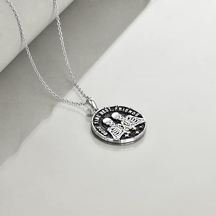 YFN Gothic Necklace Sterling Silver Wiccan Witch Pendant Goth Jewelry Witchy Gifts for Women Men