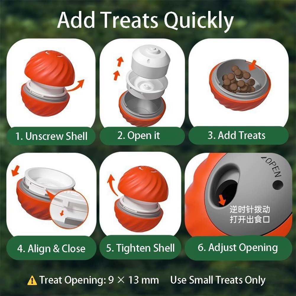 Zoomie 2.0 Buddy – Smart Touch Interactive Dog Toy | 2 in 1 Interactive Dog Balls & Pet Feeder | USB-C Rechargeable | for Small Or Medium Dogs (Orange)