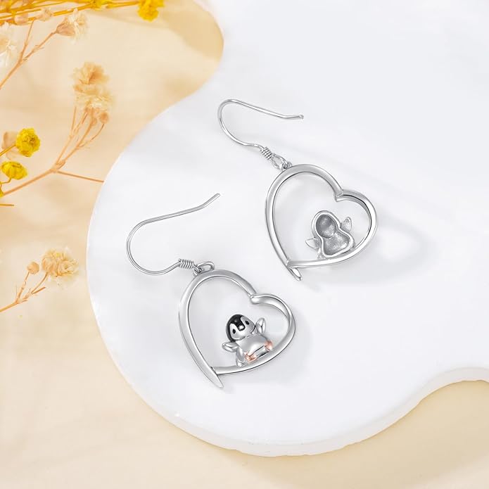 YFN Sterling Silver Animal Dangle Drop Earrings for Women Sloth/Cat/Bat Earrings Jewelry Gifts Halloween Earrings Jewelry