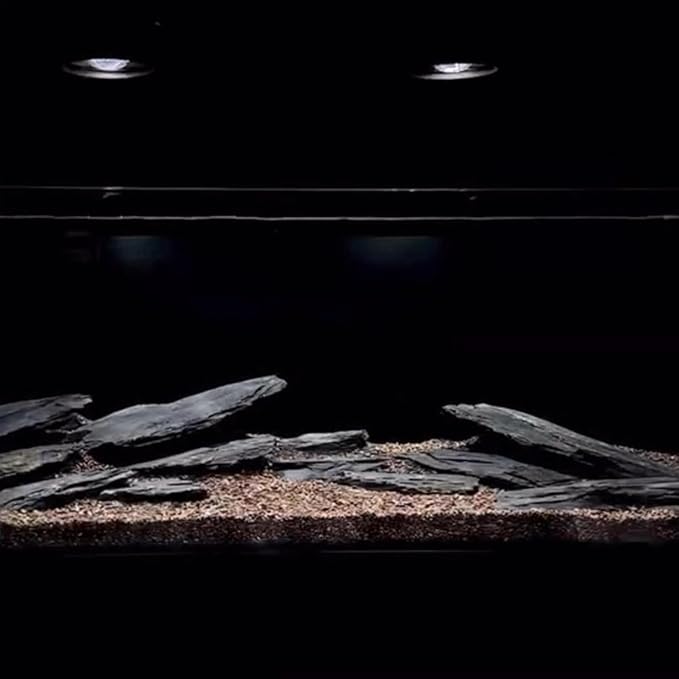 Unocho Natural Slate Stone Rocks Reptile Basking Platform Rock 10LB Fish Tank Rocks for Aquascaping Aquariums Terrariums Paludariums Wargaming Models Miniature Fairy Gardens(2-6 inches)