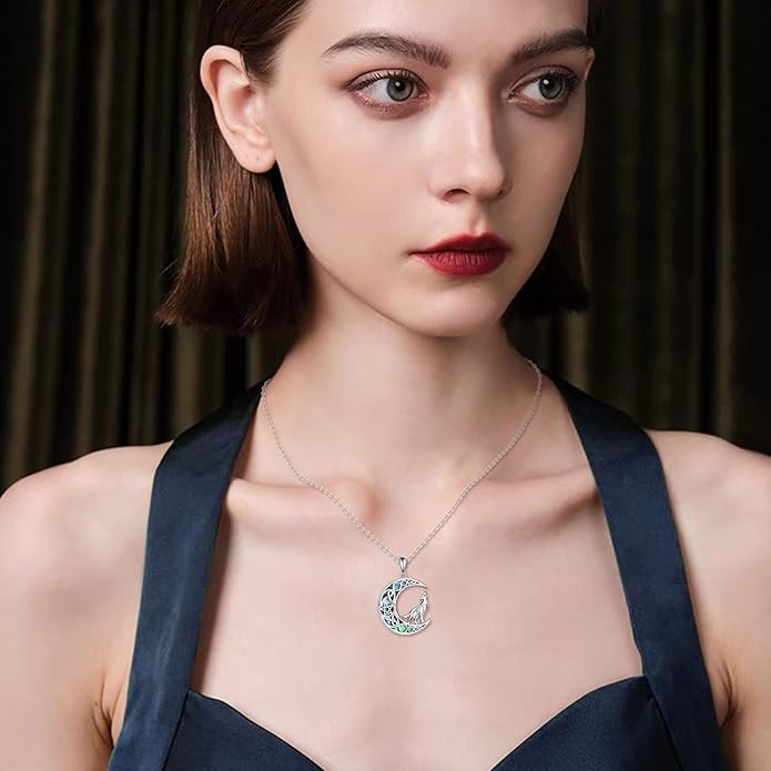 YAFEINI Animal Necklace Sterling Silver Moonstone/Turquoise/Abalone Shellfish Pendant Animal Necklace Cute Animal Jewelry Birthday Gifts Woman