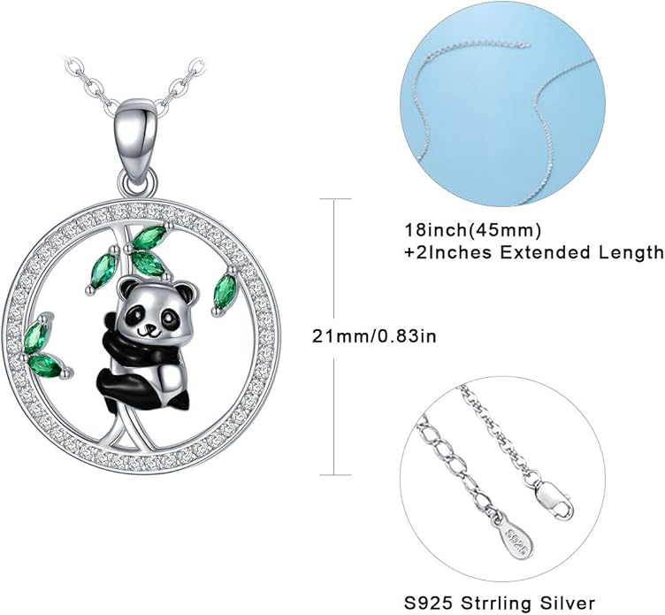 MEDWISE 925 Sterling Silver Dog Paw Print/Rabbit/Panda/Frog Necklace Pendant Heart Necklace Jewelry Gifts for Women Ladies Wife Mother Daughter Granddaughter Birthday Christmas
