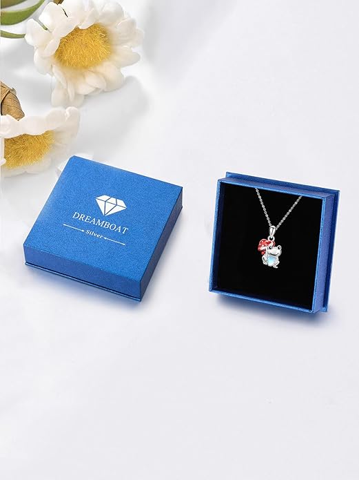 Dreamboat Moonstone Animal Pendant Necklace for Women 925 Sterling Silver Cute Animals Jewelry Gifts