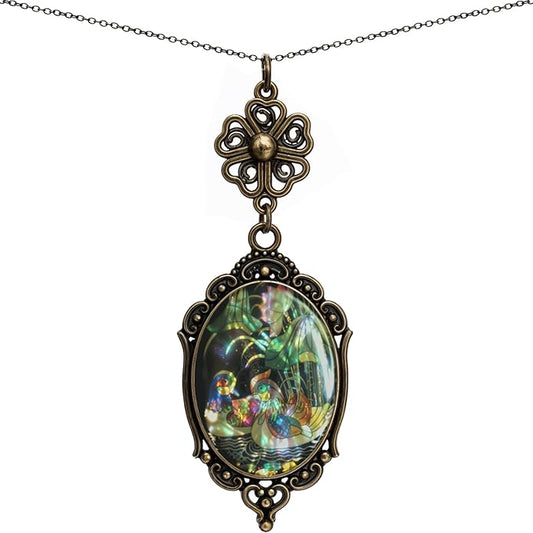 Yspace Lucky Clover Cameo Necklace Best Friend Heart Charms Jewelry 2 Chain Deluxe Gift