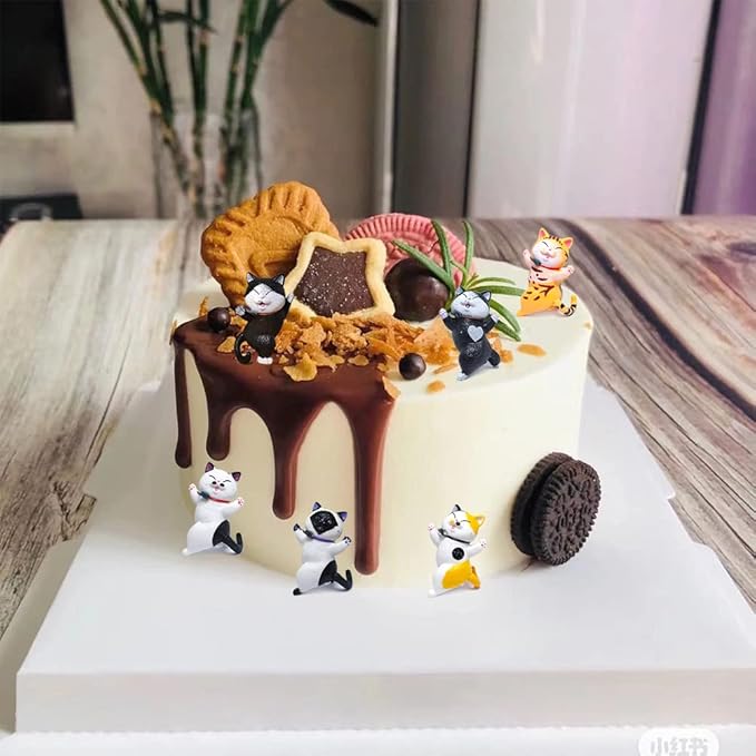 10 Pcs Realistic Cat Figure Mini Cute Cat Characters Miniature Educational Figures Kitten Easter Eggs Cake Topper Christmas Birthday Gift for Cat Lover