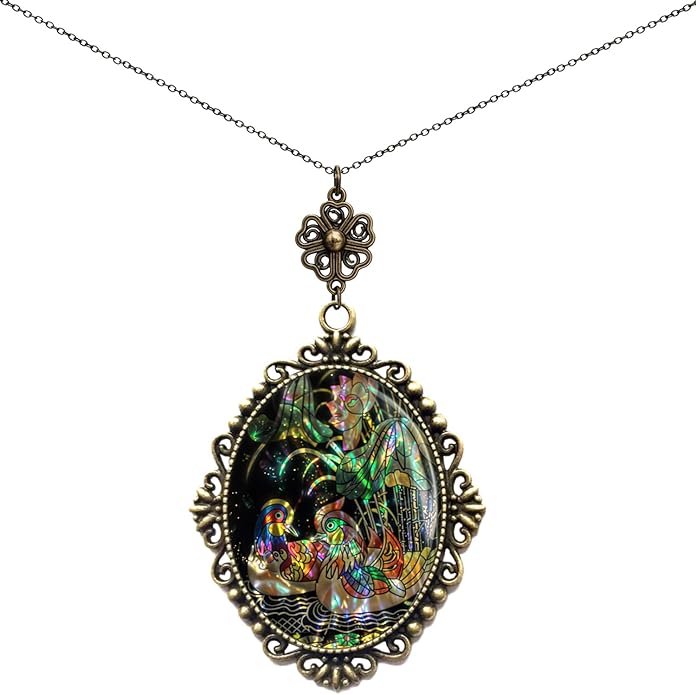 Yspace Lucky Clover Cameo Necklace Best Friend Heart Charms Jewelry 2 Chain Deluxe Gift