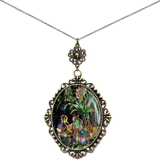 Yspace Lucky Clover Cameo Necklace Best Friend Heart Charms Jewelry 2 Chain Deluxe Gift