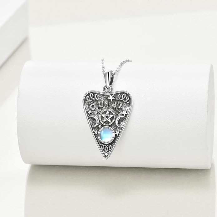 YFN Gothic Necklace Sterling Silver Wiccan Witch Pendant Goth Jewelry Witchy Gifts for Women Men