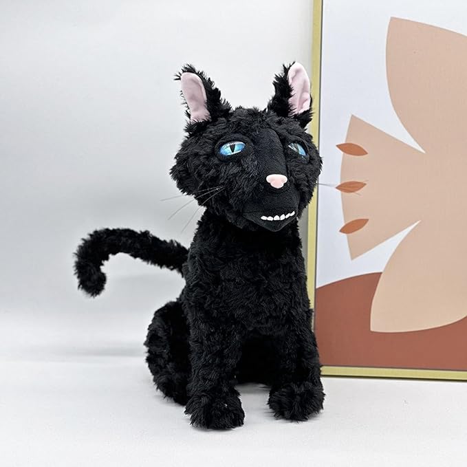 11.8 inches Coraliness Cat Plush Toy, The Cat Monster Stuffed Animal Pillow Doll, Black Cat Plushes for Fans Boys and Girls
