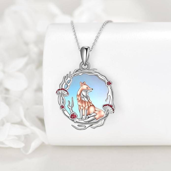 YAFEINI Animal Necklace Sterling Silver Moonstone/Turquoise/Abalone Shellfish Pendant Animal Necklace Cute Animal Jewelry Birthday Gifts Woman