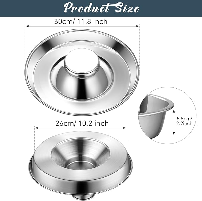 Zopeal 6 Pcs Puppy Food Bowls 11.8" Stainless Steel Puppy Feeding Bowl Dog Food Water Bowls, Weaning Feeder for Litters, Small Medium Large Dogs, Pets