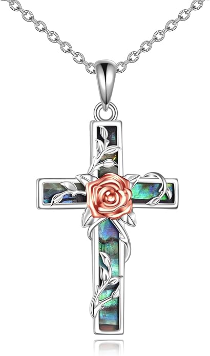 YFN Cross Necklace Sterling Silver Religious Cross Pendant Jewelry Christian Gifts for Women Men