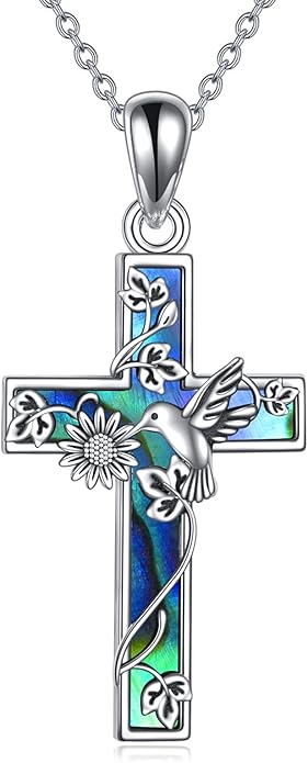 YFN Cross Necklace Sterling Silver Religious Cross Pendant Jewelry Christian Gifts for Women Men