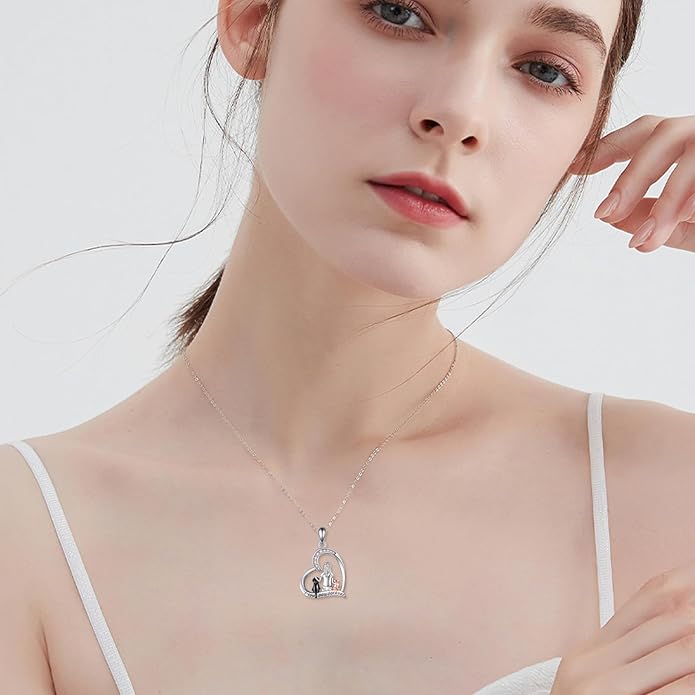 YFN Dog Pendant Necklace for Women Girls 925 Sterling Silver Pet Animal Memorial Jewelry Gifts for Dog Lovers