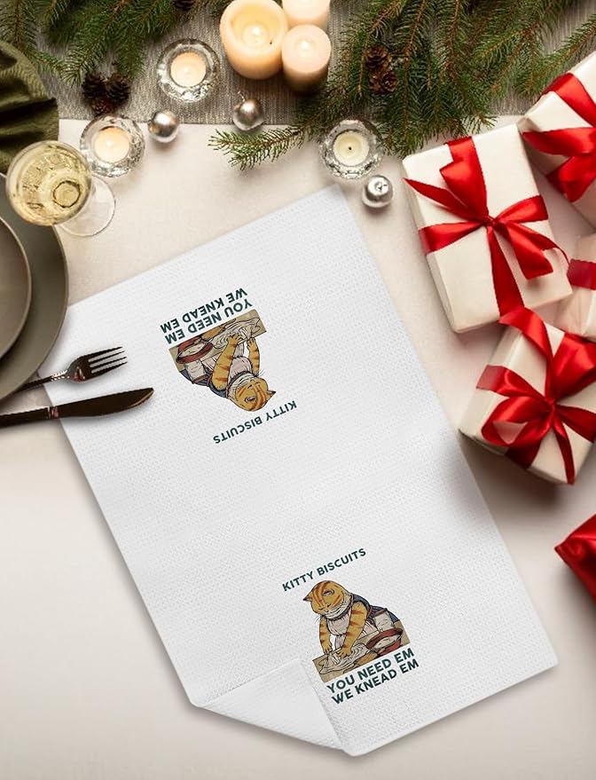 Funny Cat Kitchen Towels - Cat Lady Gifts, 16x24 Inch