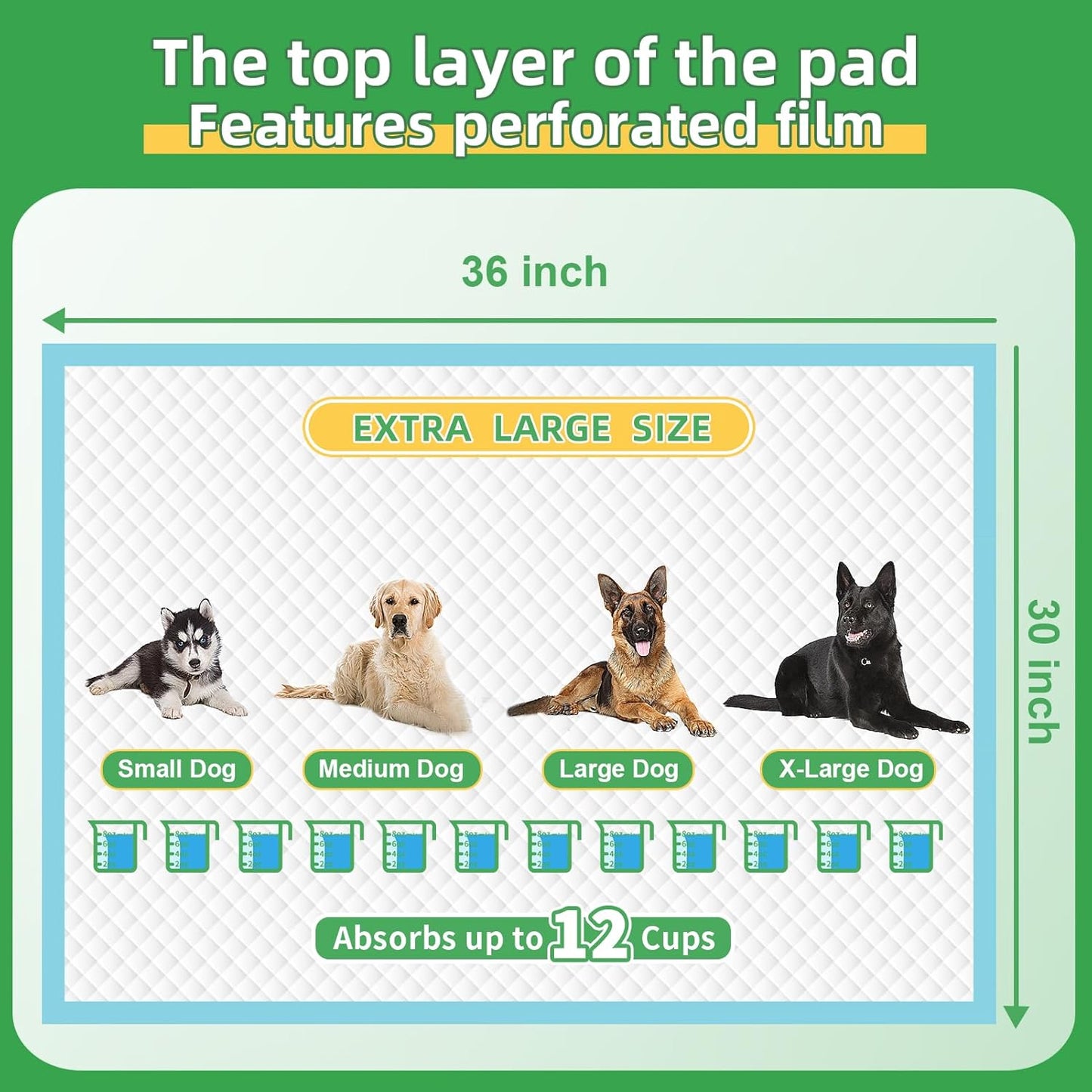 Dog Pee Pads Extra Large 30"x36", 40-Count Puppy Pads XXL, Leak-Proof X-Large Pee Pads for Dogs, Super Absorbent Dog Potty Training Pads XL, Disposable Pet Urine Bed Pads for Doggie, Cats