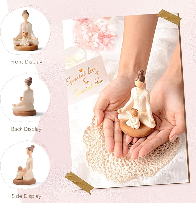 Yoga Meditation Statue Gifts for Women - Mini Yoga Girl with Cat Dog Figurines Gift for Office Cute Relaxation Gifts for Yoga Lovers & Cat Dog Lover Resin Yoga Figurine Decor Table Ornament