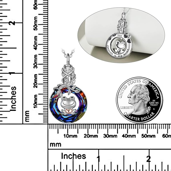 POPLYKE 925 Sterling Silver Urn Necklace for Ashes for Women Cremation Necklace for Ashes Keepsake Jewelry for Human