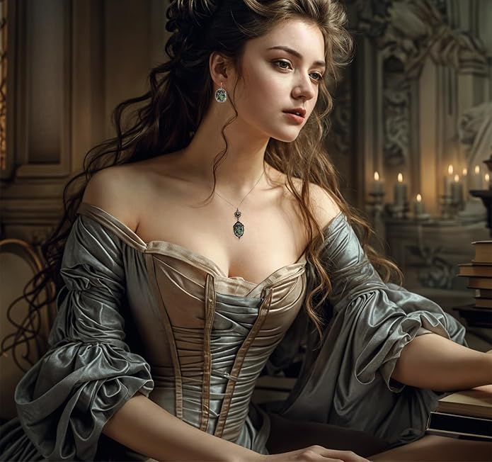 Yspace Lucky Clover Cameo Necklace Best Friend Heart Charms Jewelry 2 Chain Deluxe Gift