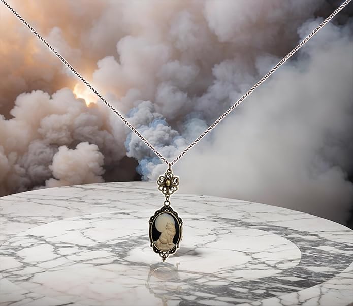 Yspace Lucky Clover Cameo Necklace Best Friend Heart Charms Jewelry 2 Chain Deluxe Gift