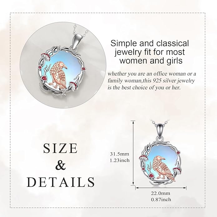 YAFEINI Animal Necklace Sterling Silver Moonstone/Turquoise/Abalone Shellfish Pendant Animal Necklace Cute Animal Jewelry Birthday Gifts Woman