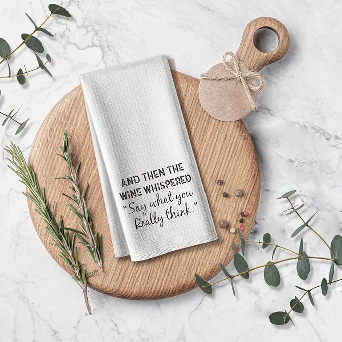 Funny Joke Kitchen Towels,Say What You Really Think Bar Towel,16x24 Inch Tea Rags for Barroom DéCor,Hilarious Absorbent Microfiber Dishcloth,Gift for Hostess Mom New Home Women Housewarming