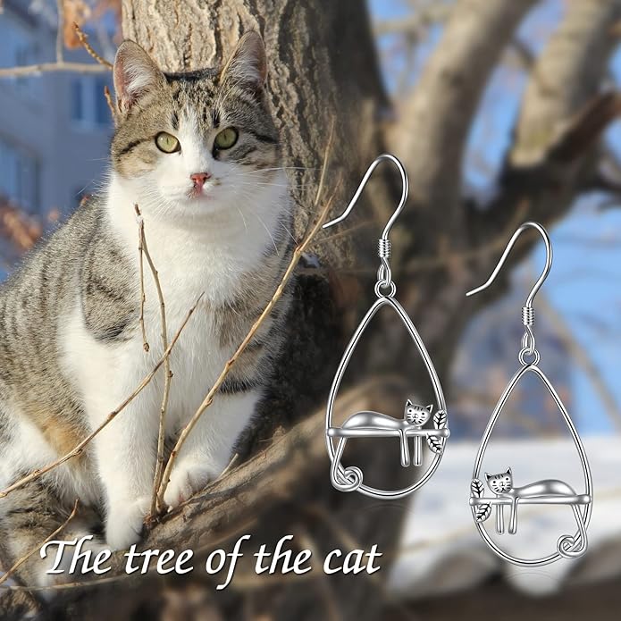 YFN Sterling Silver Animal Dangle Drop Earrings for Women Sloth/Cat/Bat Earrings Jewelry Gifts Halloween Earrings Jewelry