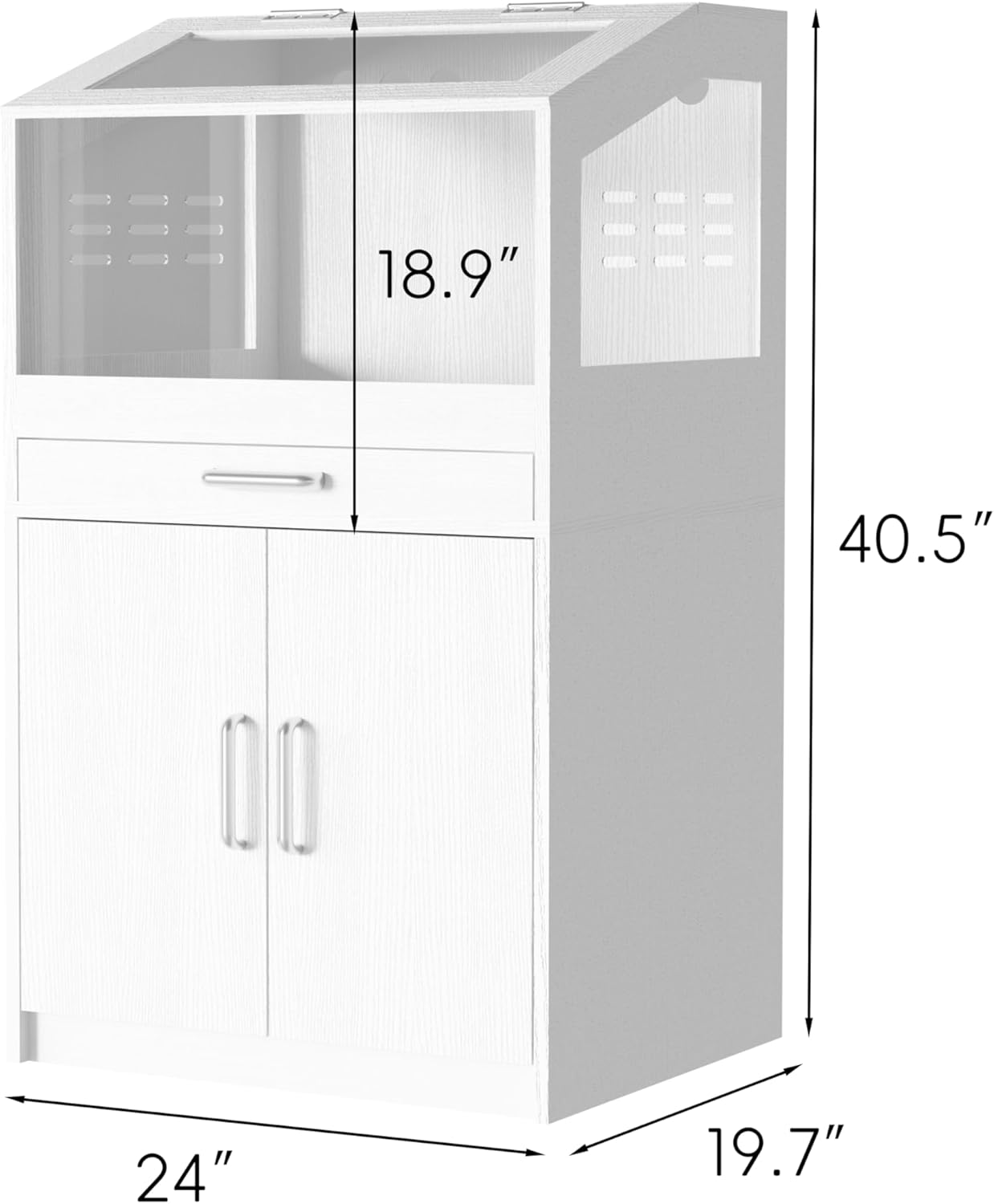 Hamster Cage with Storage Cabinet, Guinea Pig Cage for Small Animals, Large Hamster Cage and Habitat with Easy View Acrylic Panels for Hamster, Rabbit, Guinea Pig, Hedgehog (24"x19"x40")