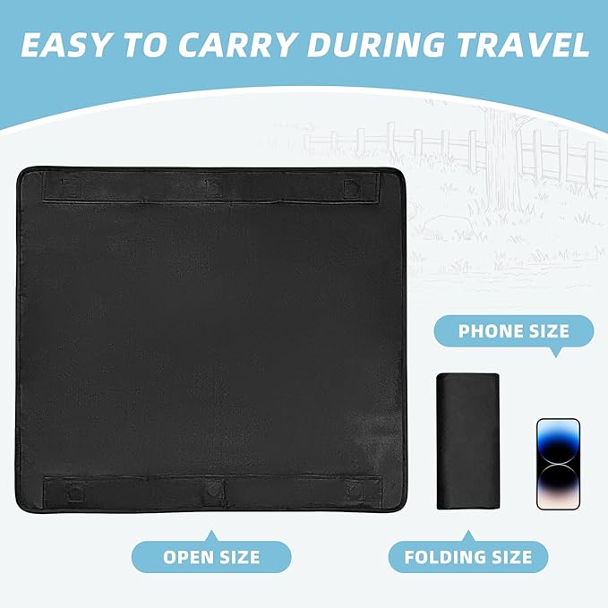 Dog Pee Pad Holder, Puppy Pad Holder, Oxford Cloth Material Soft & Durable, 12 Magnetic Clips, Fits 22" x 22" Pad, Black