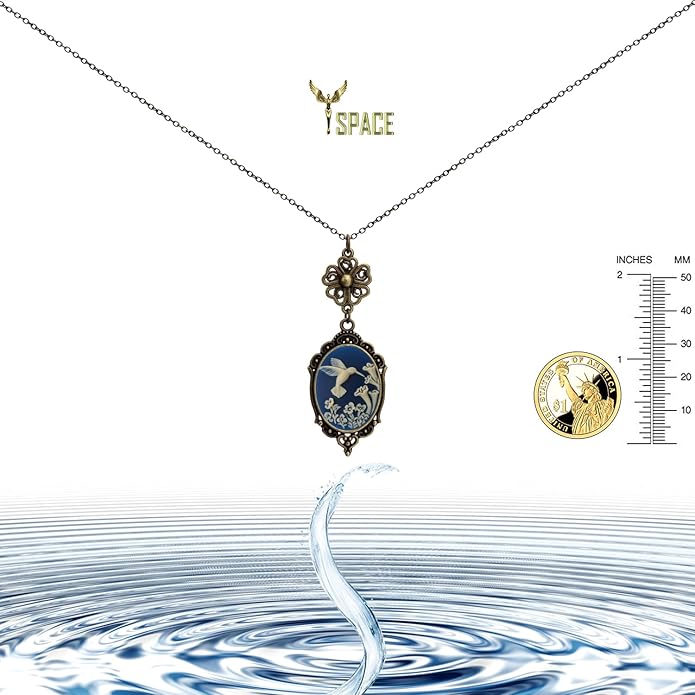 Yspace Lucky Clover Cameo Necklace Best Friend Heart Charms Jewelry 2 Chain Deluxe Gift