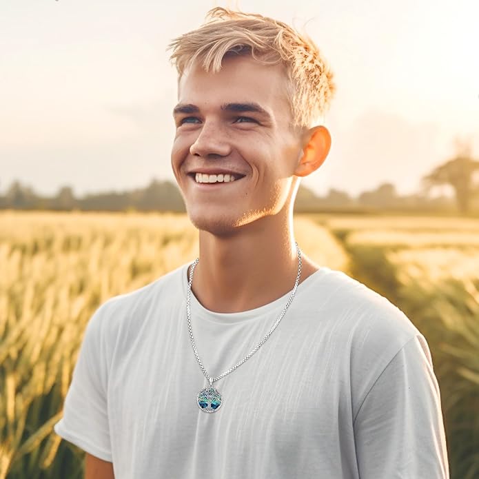 Picture Locket Necklace for Women Men Rose 14K Real Gold 925 Sterling Silver Jewelry Heart Locket Necklace that Holds Pictures Tree of Life Viking Wolf Celtic Knot St Christopher St Michael Pendant