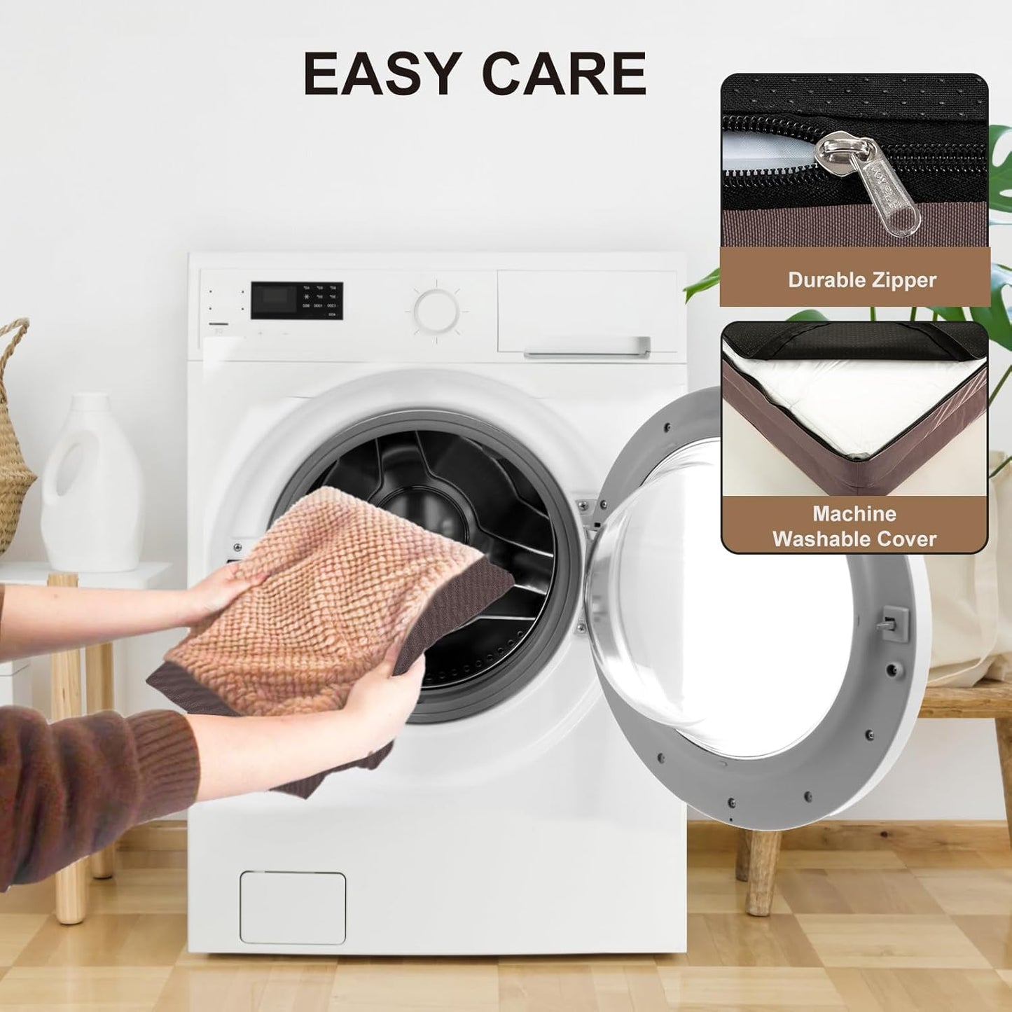 JOYELF Orthopedic Dog Bed for Large Dogs, Waterproof & Washable Cover, Nonskid, Coffee