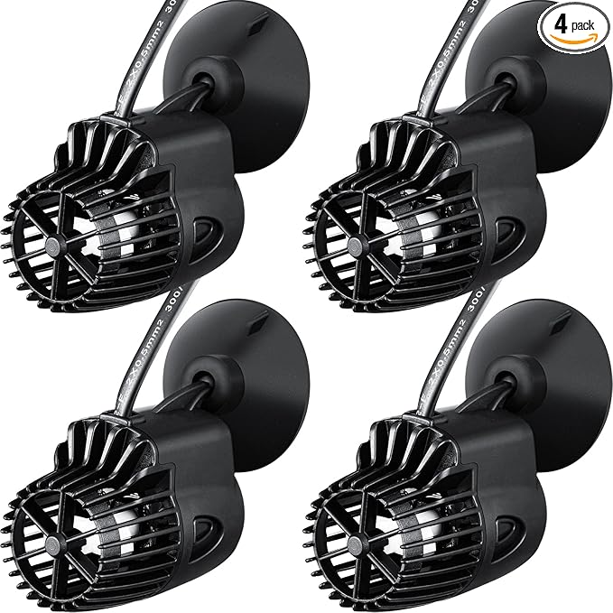 Zhengmy 4 Pcs 800 Gph Aquarium Circulation Pump with Magnetic Suction Base 360 Degree Rotating Wave Maker Submersible Aquarium Powerhead Wave Maker for 20-100 Gal Freshwater Saltwater Fish Tank