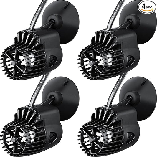 Zhengmy 4 Pcs 800 Gph Aquarium Circulation Pump with Magnetic Suction Base 360 Degree Rotating Wave Maker Submersible Aquarium Powerhead Wave Maker for 20-100 Gal Freshwater Saltwater Fish Tank