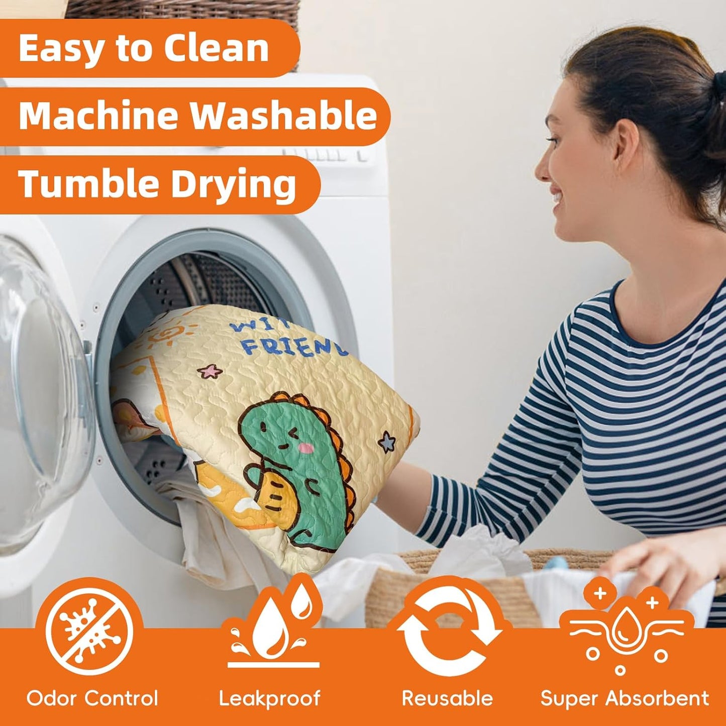 PJYuCien Washable Pee Pads for Dogs 1 Pack, 67" x 26" Octagonal Reusable Pee Pads for Dogs, Leak-Proof Pet Training Pads, Puppy Pads for Non-Slip, Designed for 24/30/36/42'' Width 8 Panels Pen